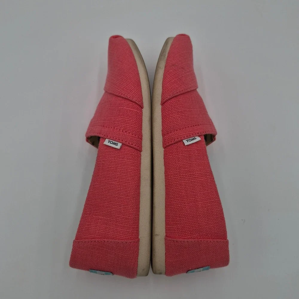 TOMS Womens Classic Alpargata Slip On Shoes Coral Pink Textile 10020572 Size 5.5